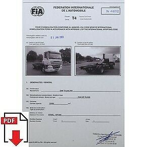 2003 Daf FAV CF 75.530 FIA homologation form PDF download